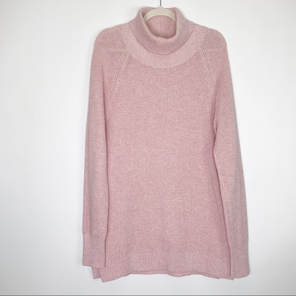 NEW J Crew Pink Knit Turtleneck Sweater Size Large - Picture 4 of 9